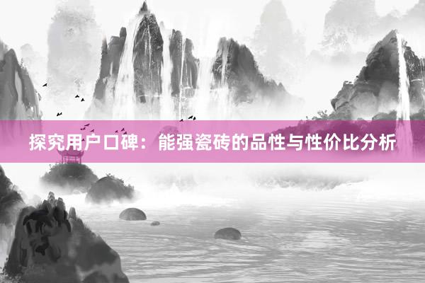 探究用户口碑：能强瓷砖的品性与性价比分析